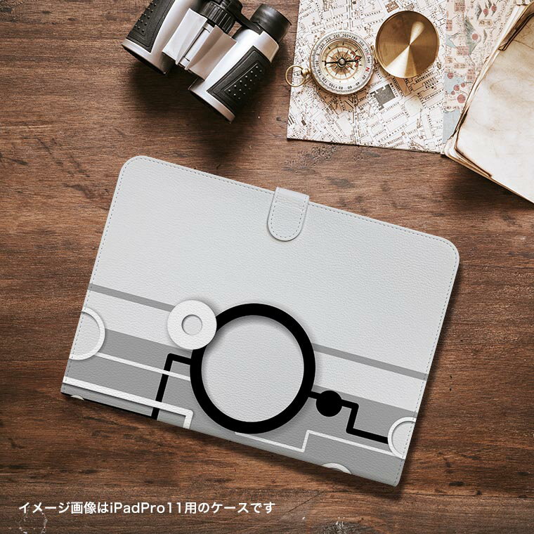 iPad10.9 第10世代 iPadPro13(M4) iPadPro11(M4) iPadPro11第1/2/3世代 iPadMini 第6世代 iPadAir第4世代 iPadAir13(M2) 用 タブレット ケース Apple アップル iPad専用ケース 手帳型 カバー 二つ折り 革 模様　モノクロ 001009