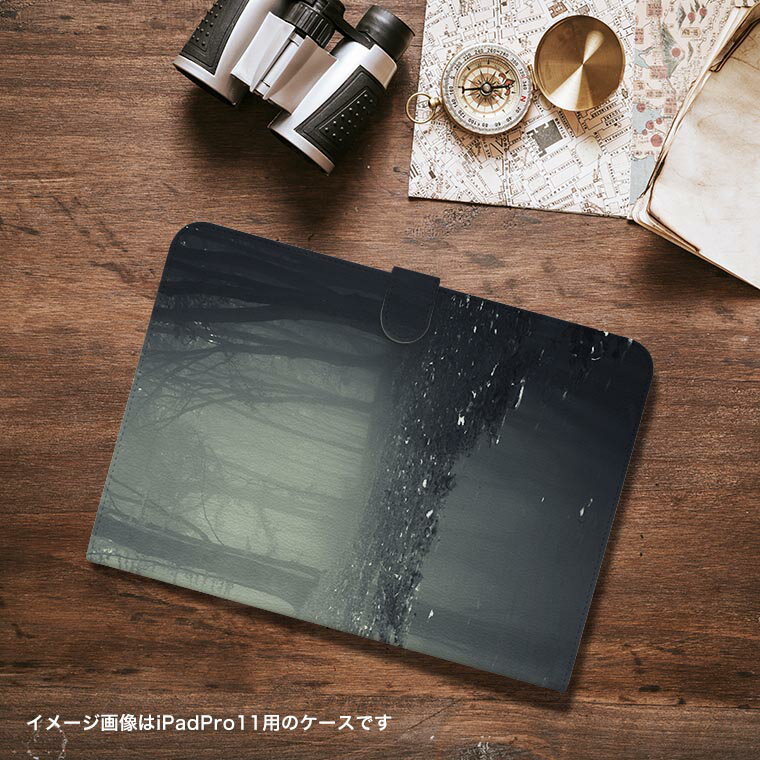 iPad10.9 第10世代 iPadPro13(M4) iPadPro11(M4) iPadPro11第1/2/3世代 iPadMini 第6世代 iPadAir第4世代 iPadAir13(M2) 用 タブレット ケース Apple アップル iPad専用ケース 手帳型 カバー 二つ折り 革 写真　森　林 005900