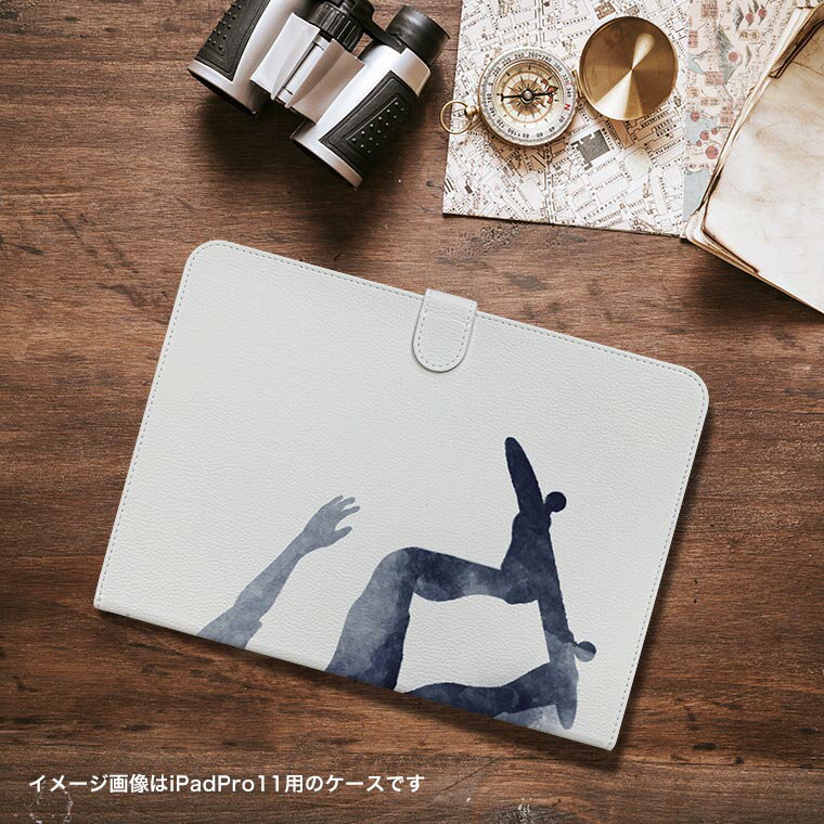 iPad10.9 第10世代 iPadPro13(M4) iPadPro11(M4) iPadPro11第1/2/3世代 iPadMini 第6世代 iPadAir第4世代 iPadAir13(M2) 用 タブレット ケース Apple アップル iPad専用ケース 手帳型 カバー 二つ折り 革 スケボー　シルエット　モノトーン 012640