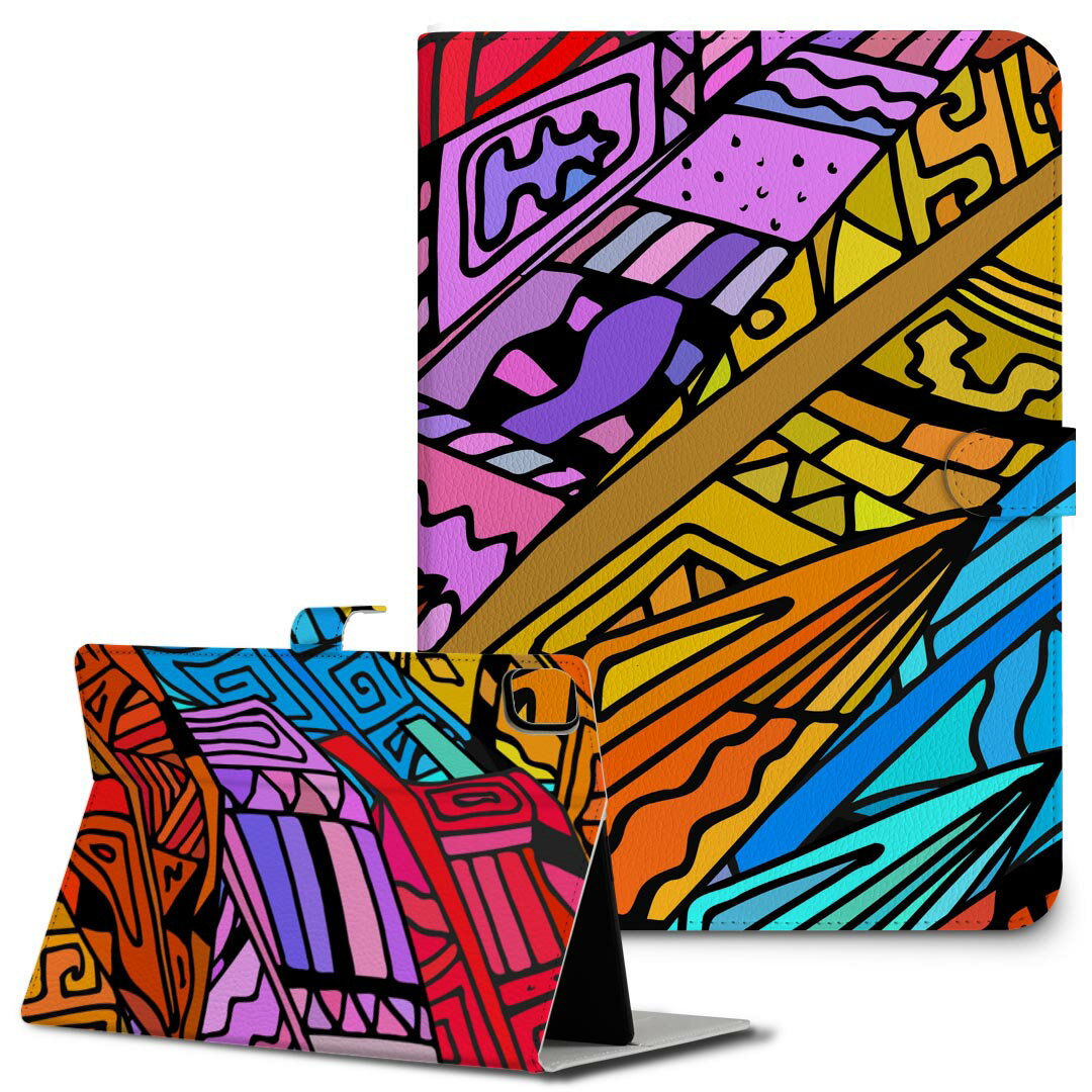 樂天商城 - iPad10.9 第10世代 iPadPro13(M4) iPadPro11(M4) iPadPro11第1/2/3世代 iPadMini 第6世代 iPadAir第4世代 iPadAir13(M2) 用 タブレット ケース Apple アップル iPad専用ケース 手帳型 カバー 二つ折り 革 カラフル　模様 008764