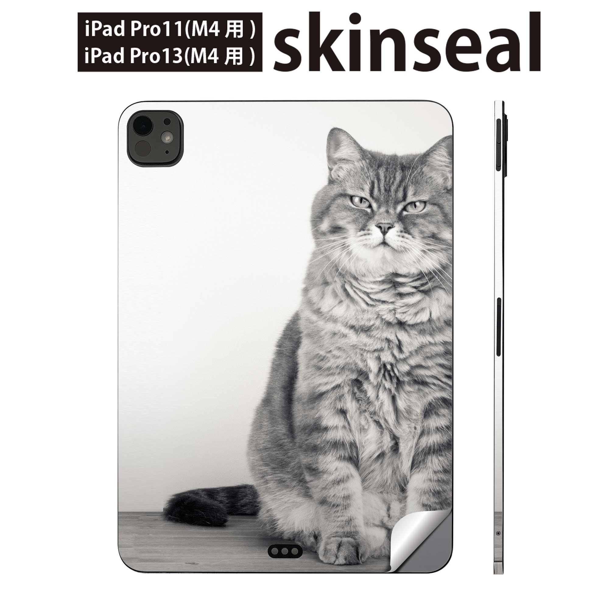 iPadPro 11(M4) iPadPro 13(M4) 2024年発売 第5世代 用 スキンシール 11インチ 13インチ ipad pro 対応 ノートパソコン カバー ケース フィルム ステッカー アクセサリー 保護 猫 動物 写真 002901