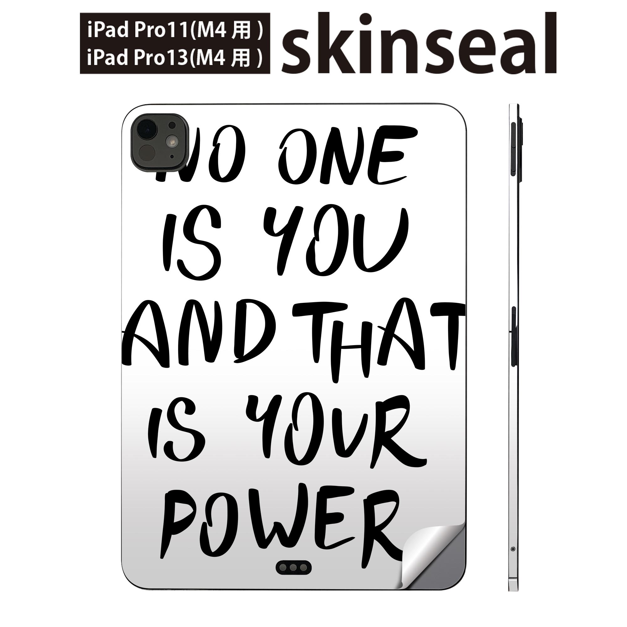 iPadPro 11(M4) iPadPro 13(M4) 2024年発売 第5世代 用 スキンシール 11インチ 13インチ ipad pro 対応 ノートパソコン カバー ケース フィルム ステッカー アクセサリー 保護 英語 モノクロ 英文 016477