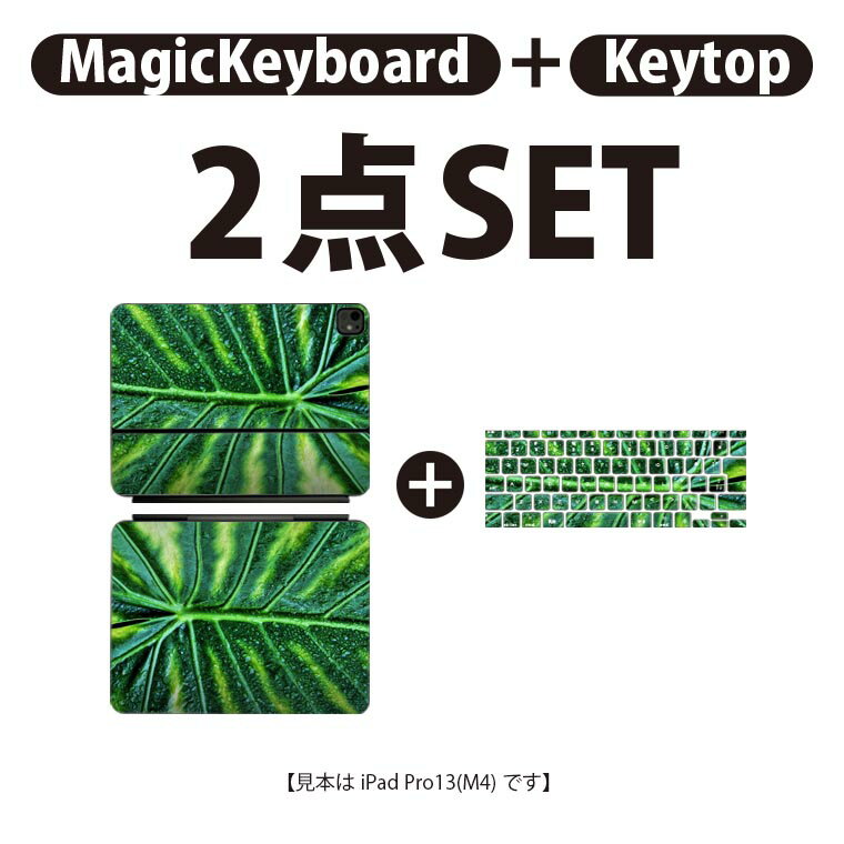 iPad Pro11(M4)用 iPad Pro13(M4)用 スキンシール 11インチ 13インチ Magic Keyboard keytop 2024年発売 第5世代 対応 各種セット 組み合わせ自由 全面 フル 前面 背面 保護シール 人気 モンステラ 葉っぱ 023931