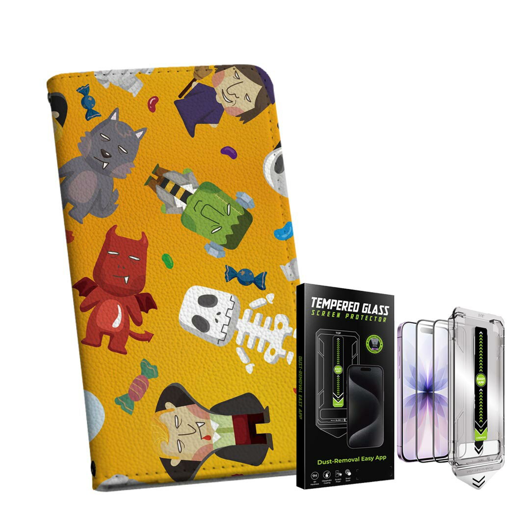 iPhone 13 6.1インチ 用 手帳型ケース ガラスフィルム 2枚 セット 各キャリア 共通対 ...