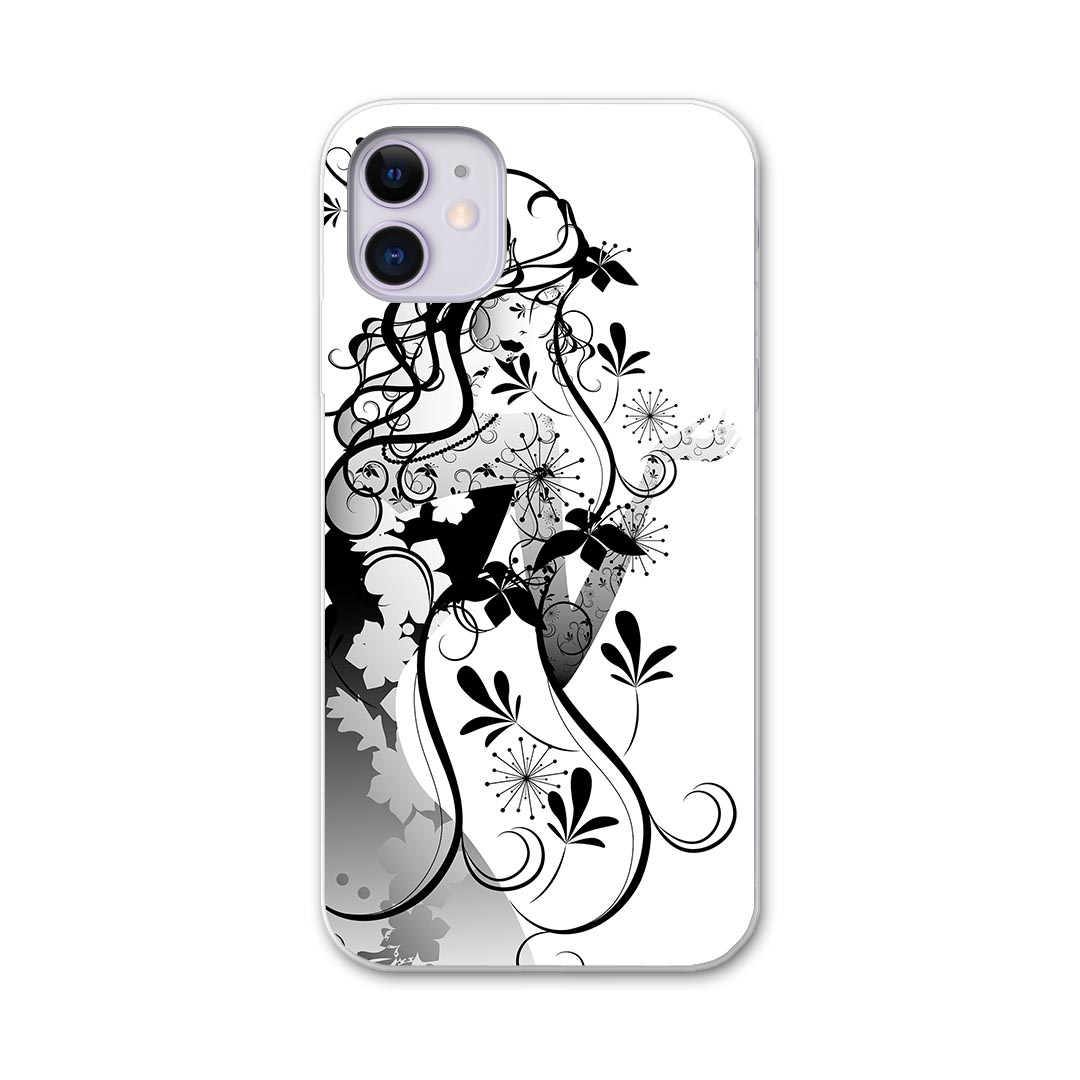 iPhone11 6.1インチ 専用 ソフトケース docomo ドコモ ソフトケース スマホカバー スマホケース ケース カバー tpu 000978 クール 女の人　モノクロ　影