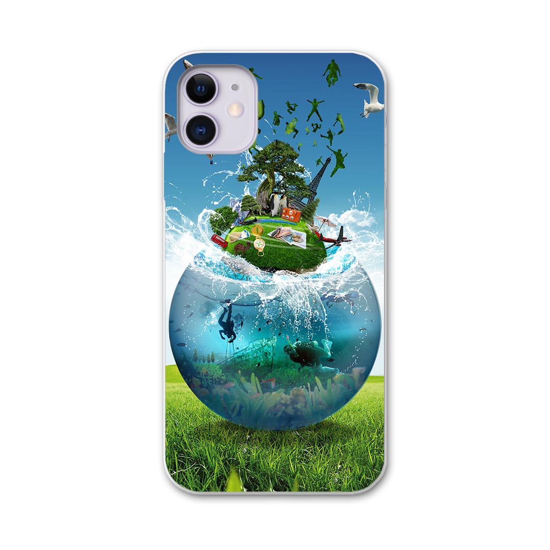 iPhone11 6.1インチ 専用 ソフトケース docomo ドコモ ソフトケース スマホカバー スマホケース ケース カバー tpu 003381 クール 写真・風景 海　空　イラスト
