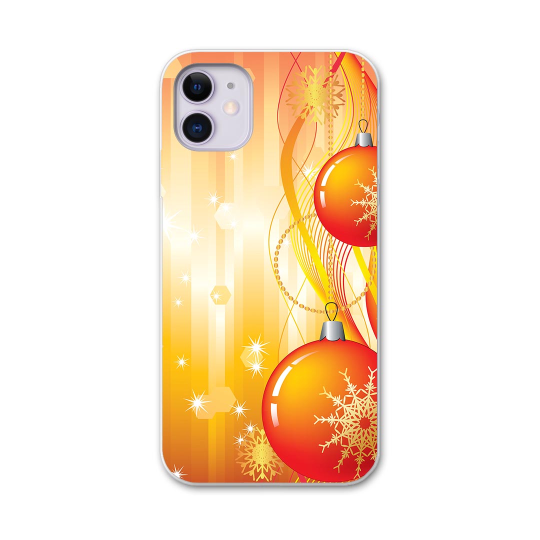 楽天スマコレiPhone11 6.1インチ 専用 ソフトケース docomo ドコモ ソフトケース スマホカバー スマホケース ケース カバー tpu 005033 ラグジュアリー 雪　結晶　オレンジ