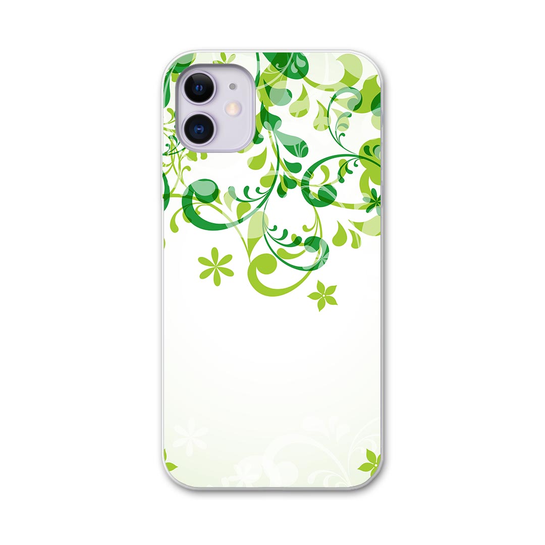 iPhone11 pro 5.8 インチ 専用 ソフトケース docomo ドコモ ソフトケース スマホカバー スマホケース ケース カバー tpu 005152 フラワー 植物　緑　イラスト