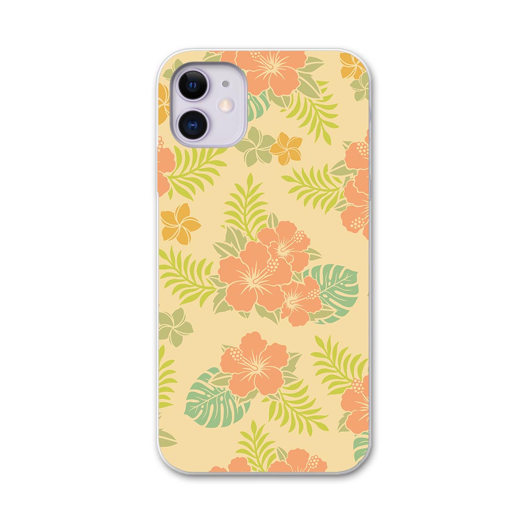 iPhone11 6.1インチ 専用 ソフトケース docomo ドコモ ソフトケース スマホカバー スマホケース ケース カバー tpu 005247 その他 ハイビスカス　レトロ　花