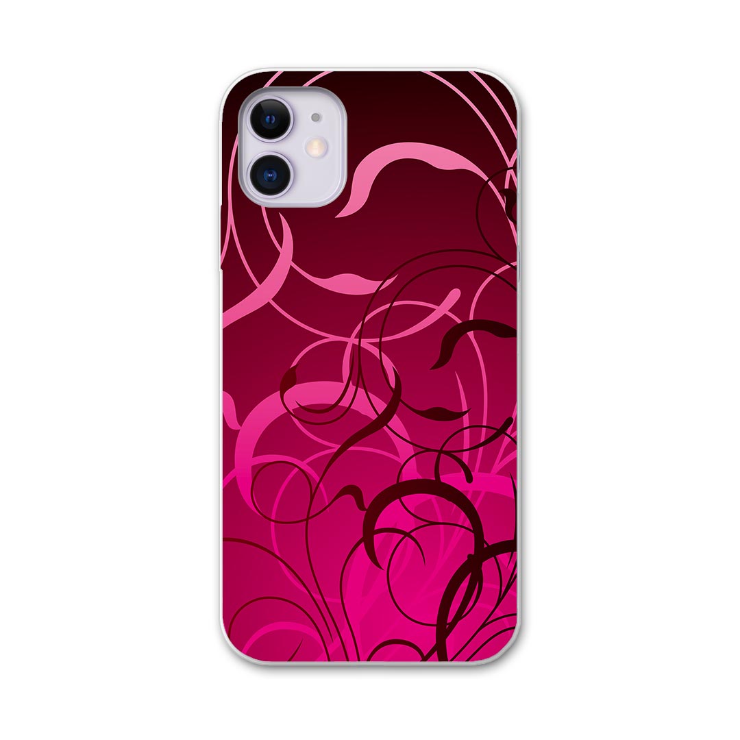 iPhone11 pro max 6.5 インチ 専用 ソフトケース ソフトケース スマホカバー スマホケース ケース カバー tpu 007795 ラグジュアリー 植物　ピンク　紫　パープル