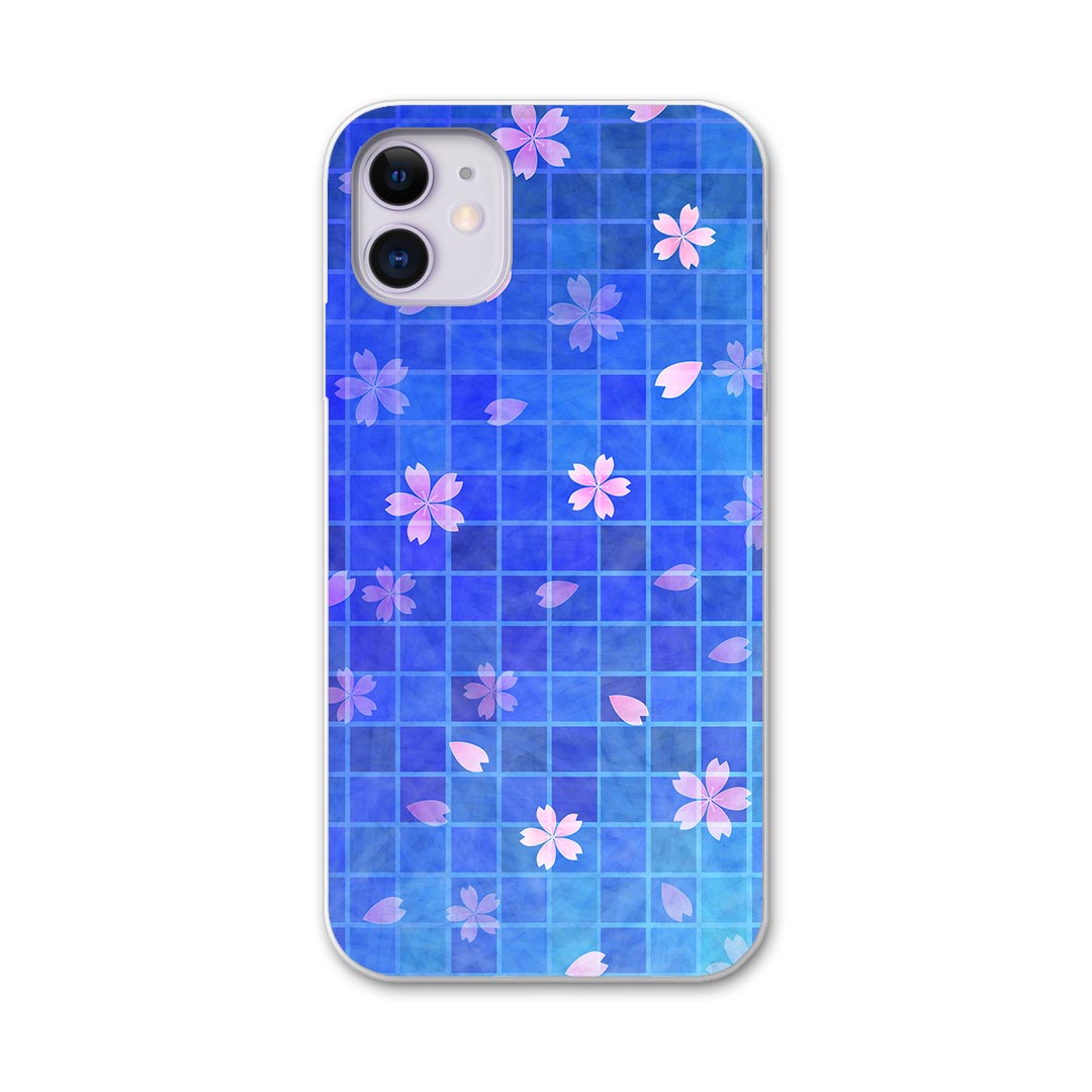 iPhone11 pro 5.8 インチ 専用 ソフトケース docomo ドコモ ソフトケース スマホカバー スマホケース ケース カバー tpu 008677 クール 青　ブルー　花　フラワー