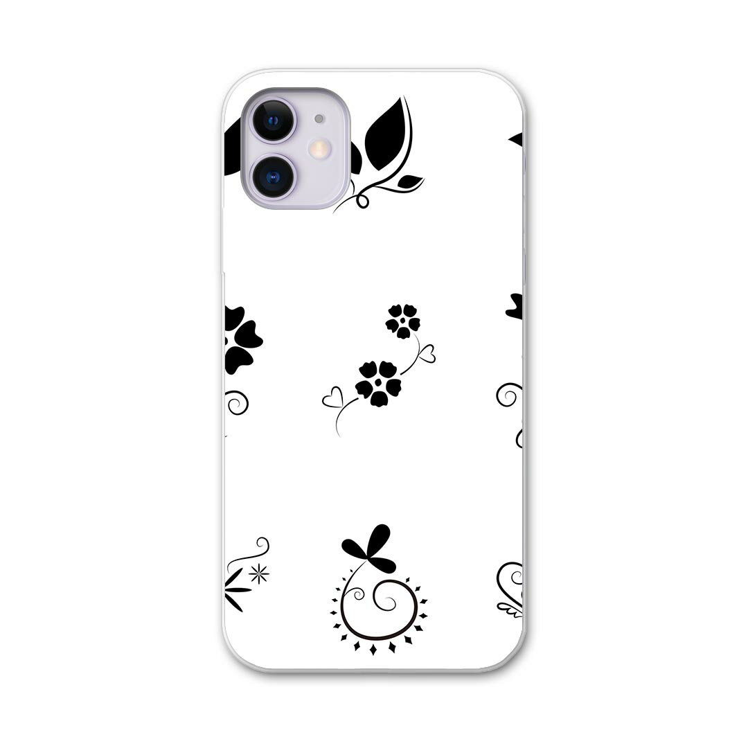 iPhone11 pro 5.8 インチ 専用 ソフトケース docomo ドコモ ソフトケース スマホカバー スマホケース ケース カバー tpu 009576 フラワー　白　黒