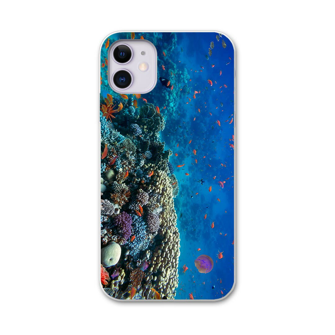 iPhone11 6.1インチ 専用 ソフトケース docomo ドコモ ソフトケース スマホカバー スマホケース ケース カバー tpu 011697 海　珊瑚　..