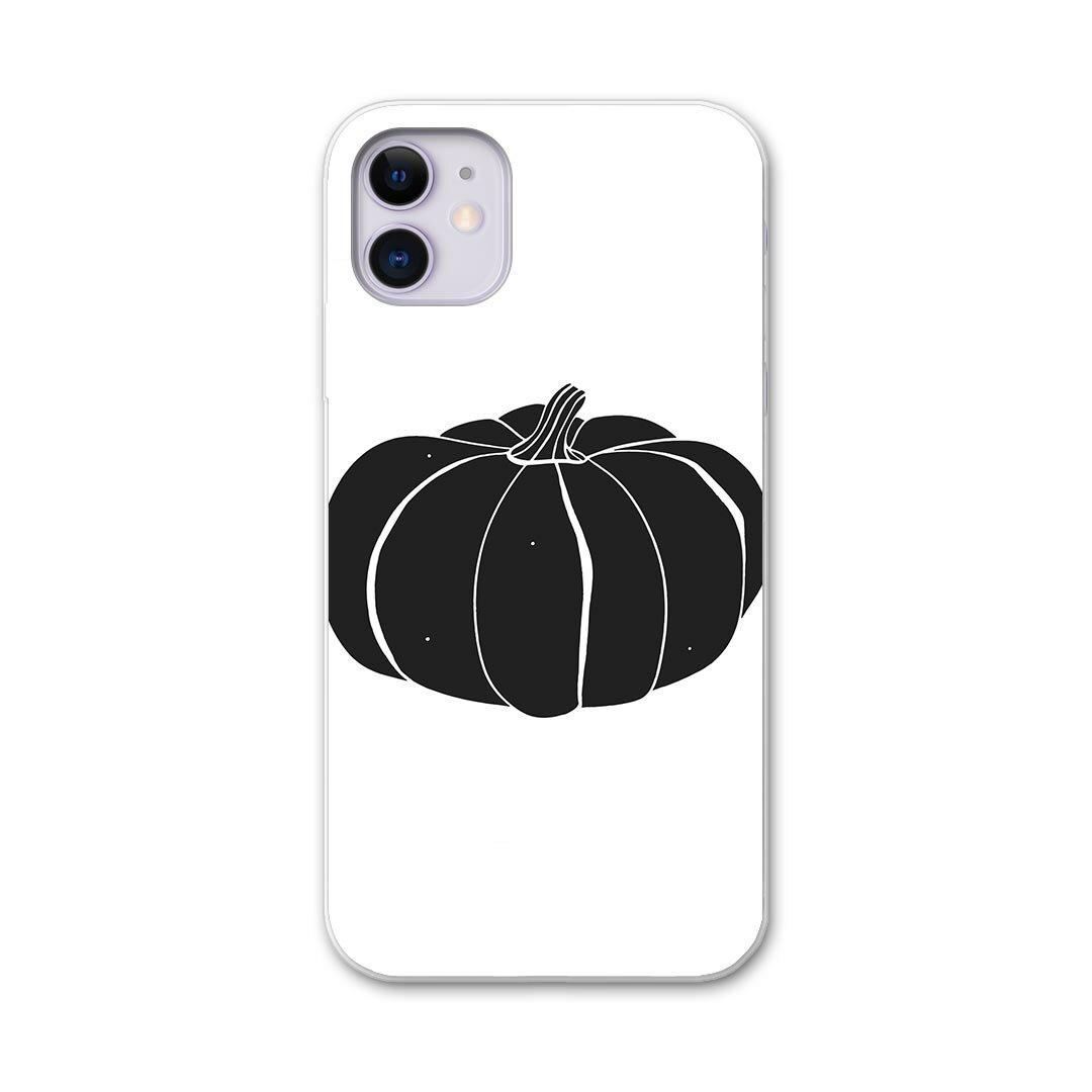 楽天スマコレiPhone11 6.1インチ 専用 ソフトケース docomo ドコモ ソフトケース スマホカバー スマホケース ケース カバー tpu 015741 かぼちゃ　食べ物　野菜　モノクロ