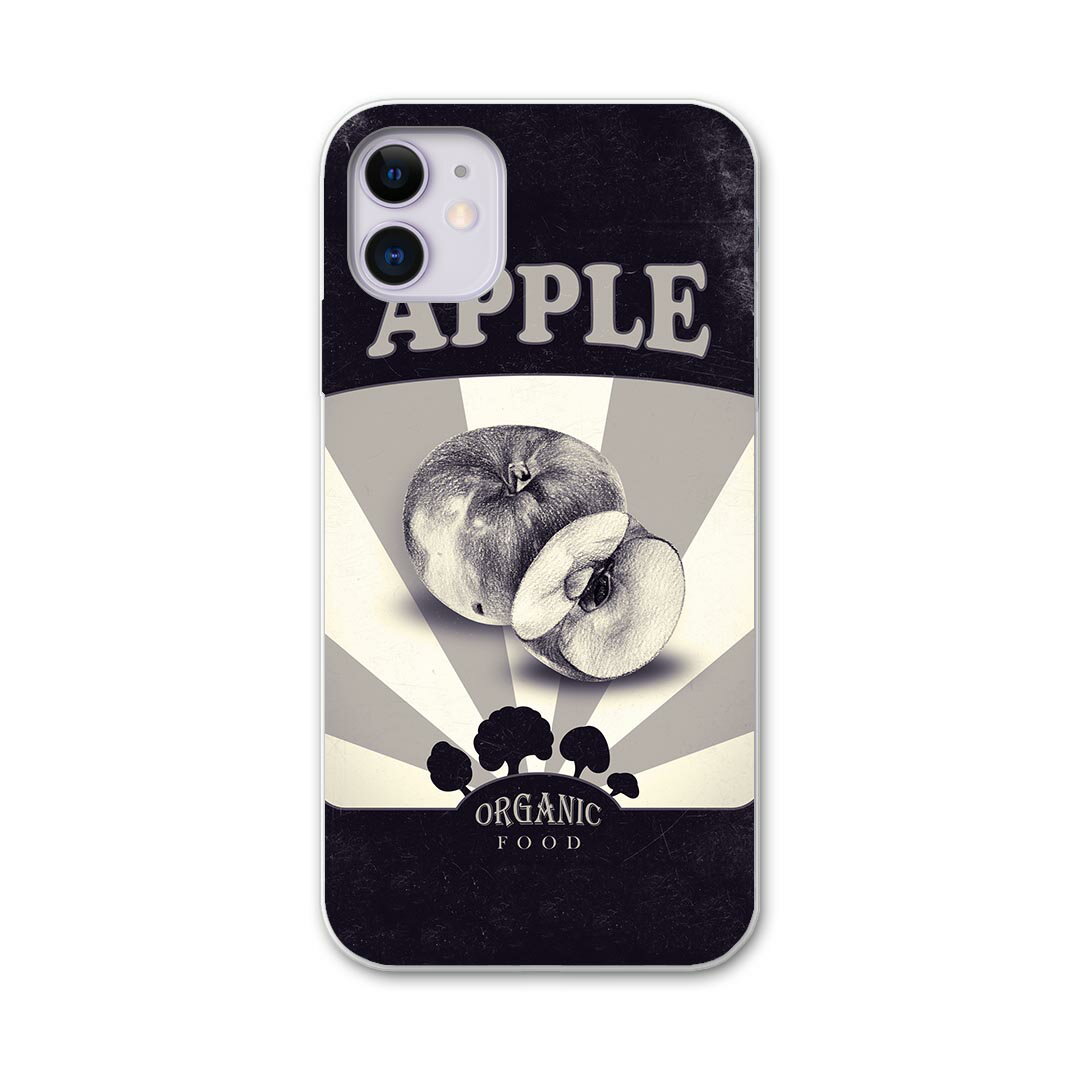 iPhone11 pro max 6.5 インチ 専用 ソフトケース ソフトケース スマホカバー スマホケース ケース カバー tpu 015744 りんご　食べ物　野菜　モノクロ