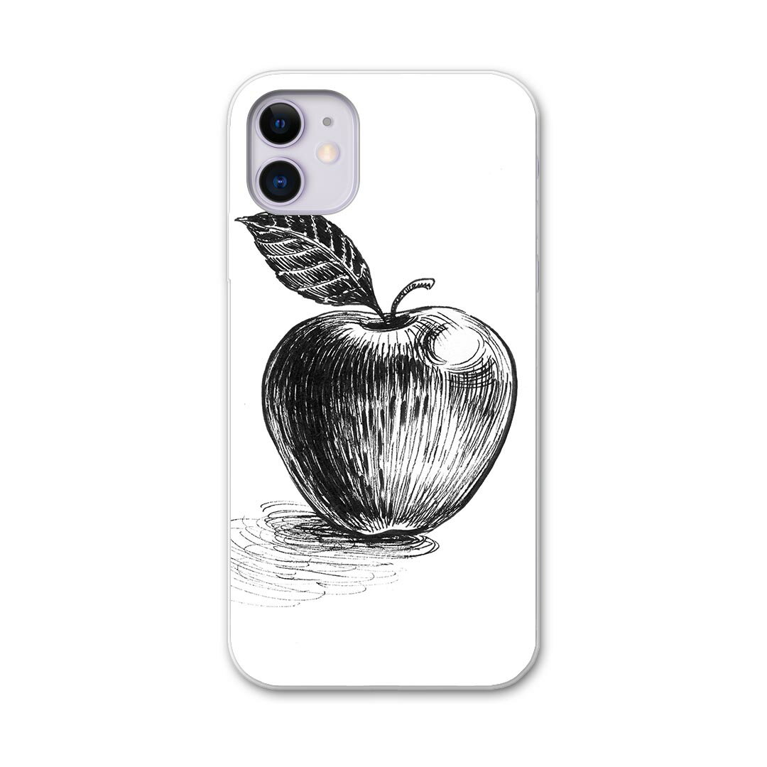 楽天スマコレiPhone11 6.1インチ 専用 ソフトケース docomo ドコモ ソフトケース スマホカバー スマホケース ケース カバー tpu 015747 りんご　食べ物　野菜　モノクロ