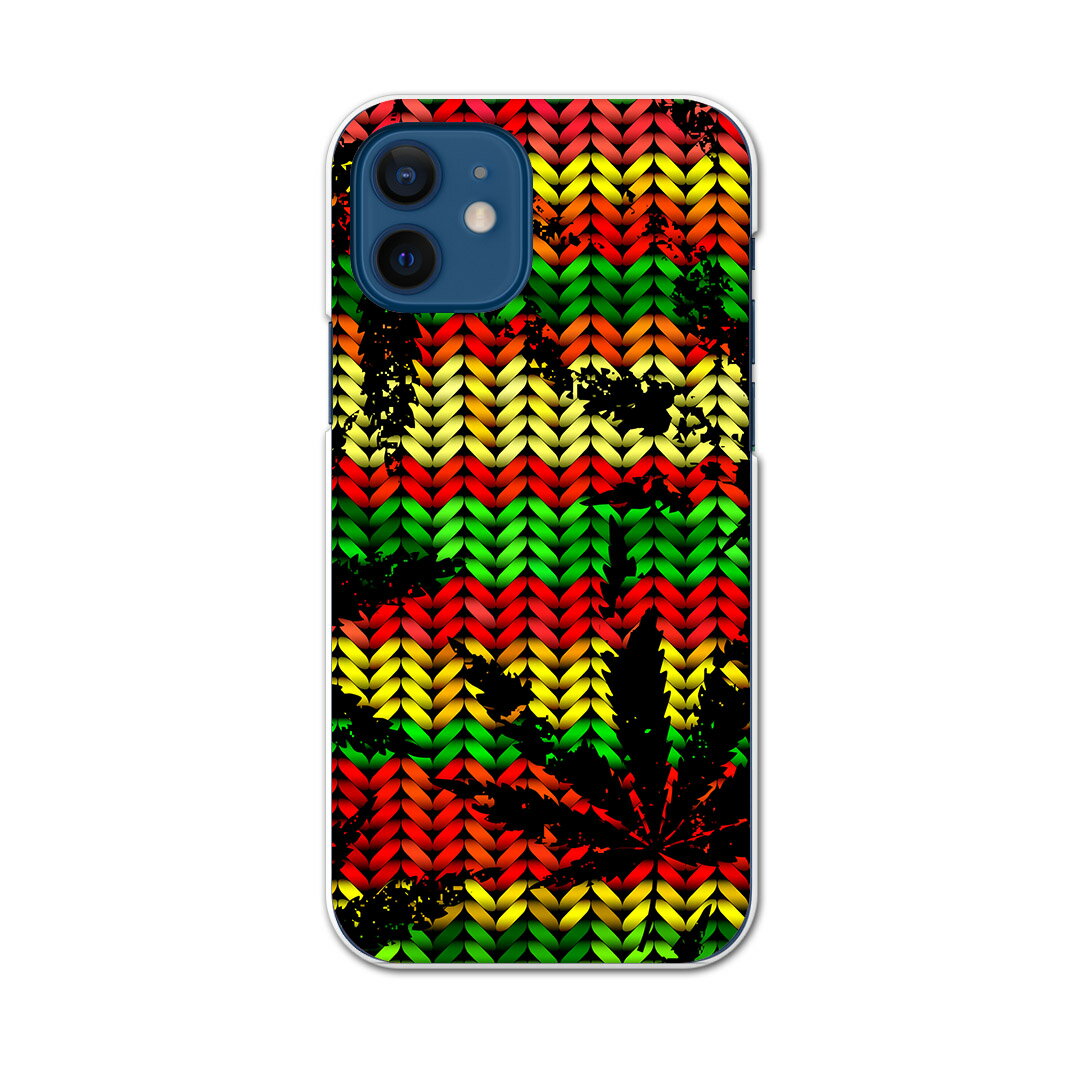 iPhone12 6.1インチ 専用 各キャリア iPhone 12 / iPhone12 Pro 共通対応 ドコモスマホ カバー ケース スマホケース スマホカバー PC ハードケース 011750 レゲエ　カラフル　植物