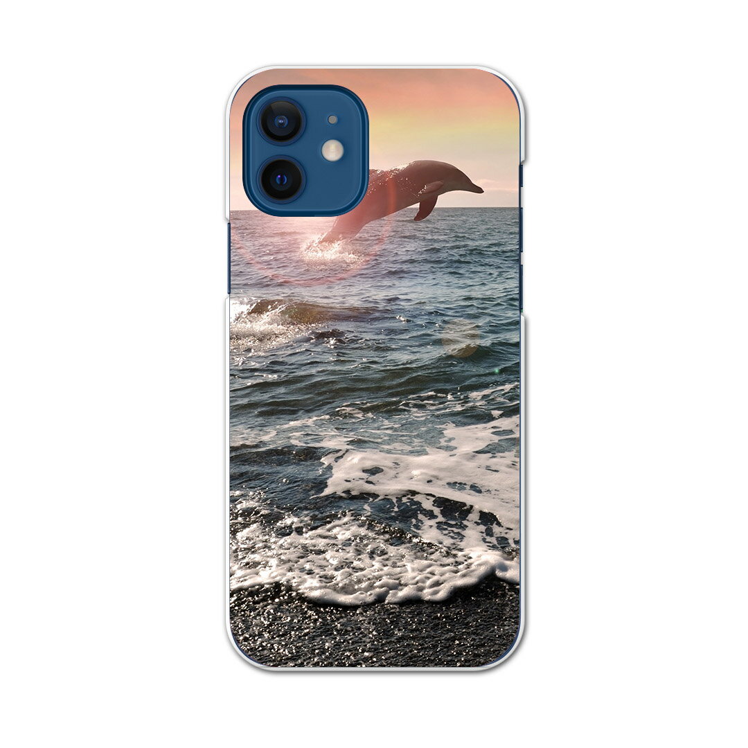 iPhone12 mini 5.4インチ 専用ハードケース アイフォン12 mini 用カバー igcase 各キャリア対応 スマホカバー カバー ケース pc ハードケース 010940 海 イルカ 写真
