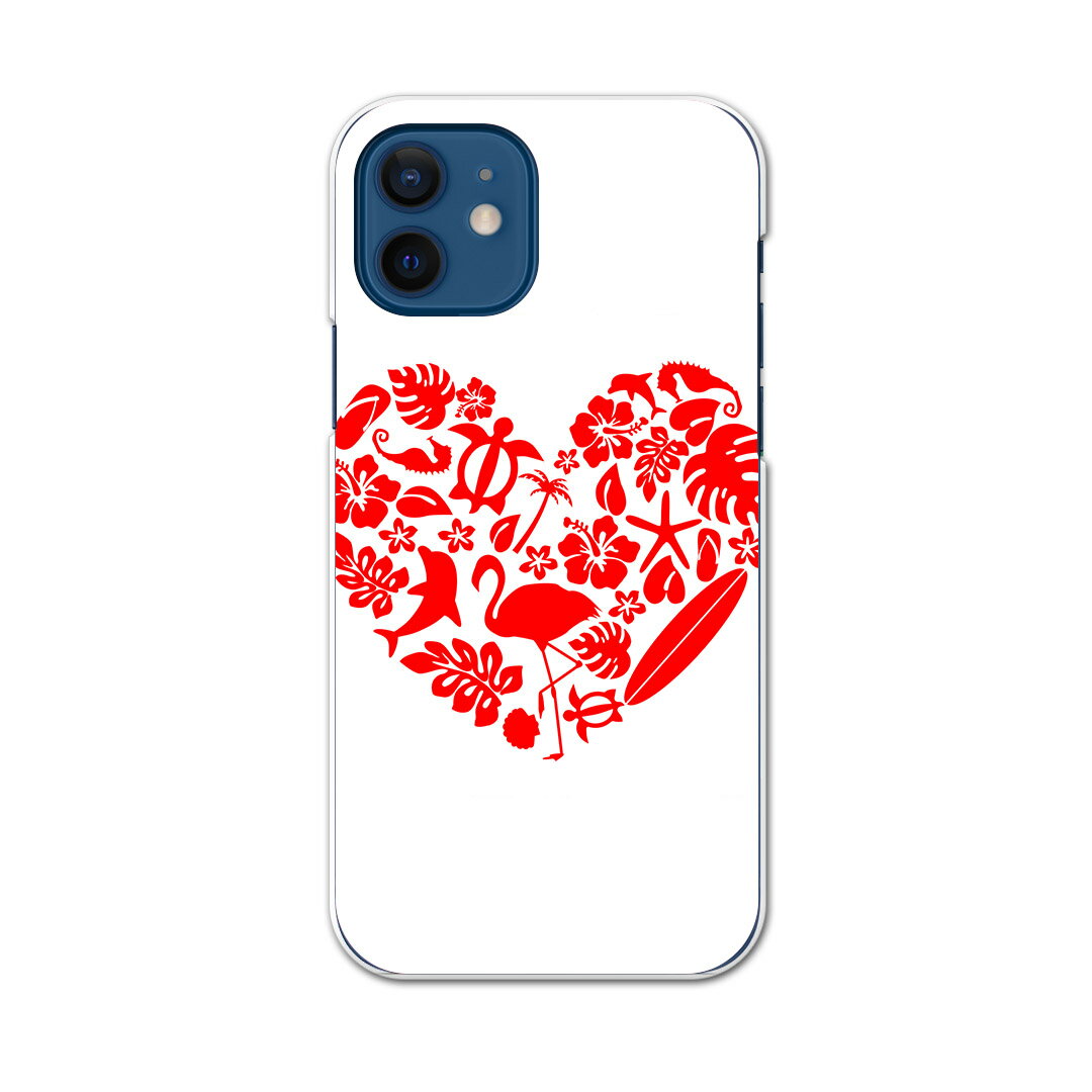 iPhone12 mini 5.4インチ 専用ハードケース アイフォン12 mini 用カバー igcase 各キャリア対応 スマホカバー カバー ケース pc ハードケース 013967 ハート トロピカル 赤