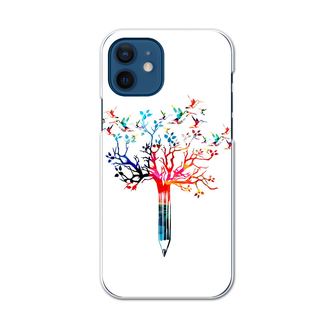 iPhone12 Pro Max 6.7インチ 専用ケース ハードケース アイフォン12 pro max 用カバー igcase 各キャリア対応 スマホカバー カバー ケース pc ハードケース 015777 鉛筆 木 枝 カラフル