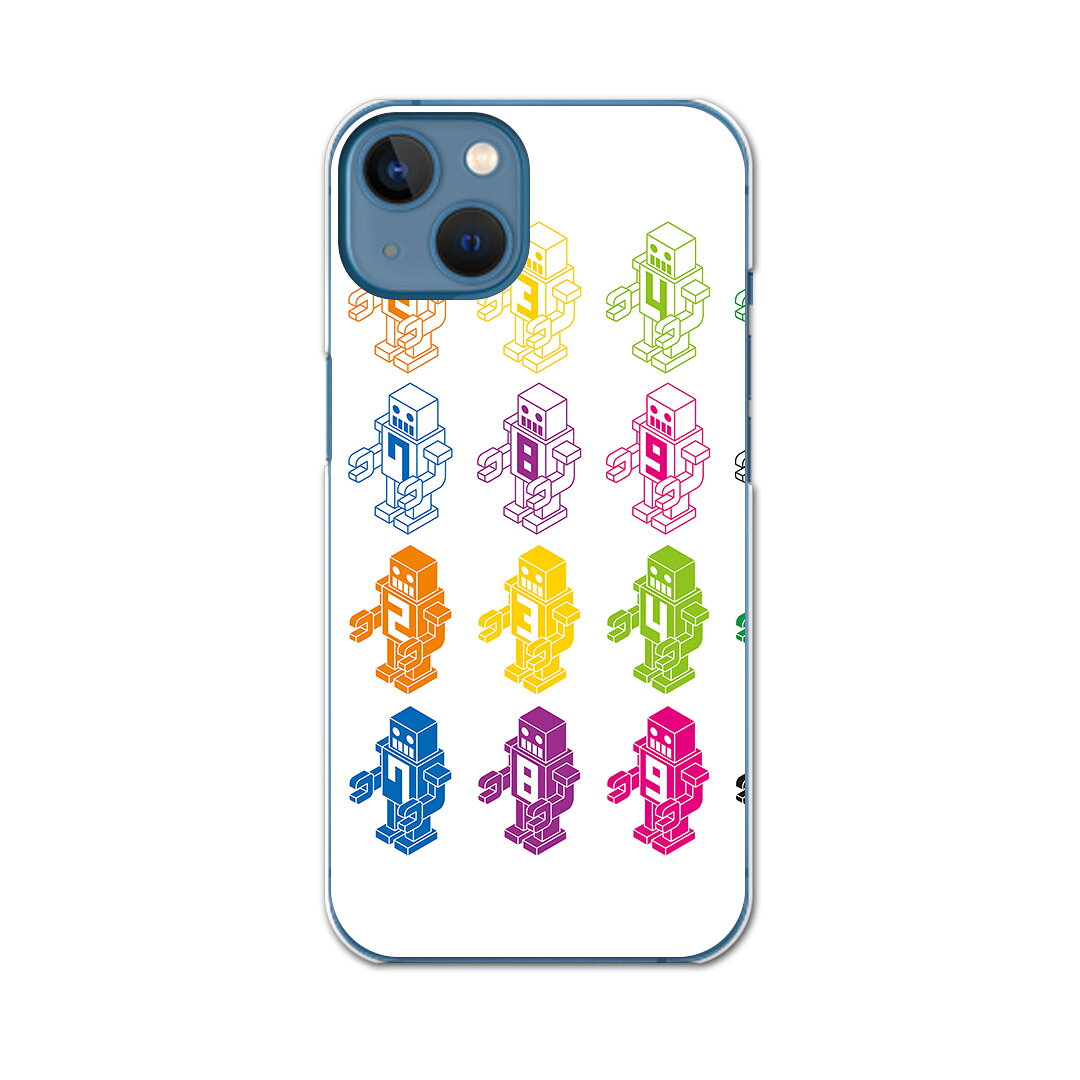 igcase iPhone13 Apple 6.1インチ 専用 各キャリア iPhone 13 共通対応 ハードケース スマホカバー カバー ケース pc ハードケース 000135 ユニーク カラフル　ロボット　数字