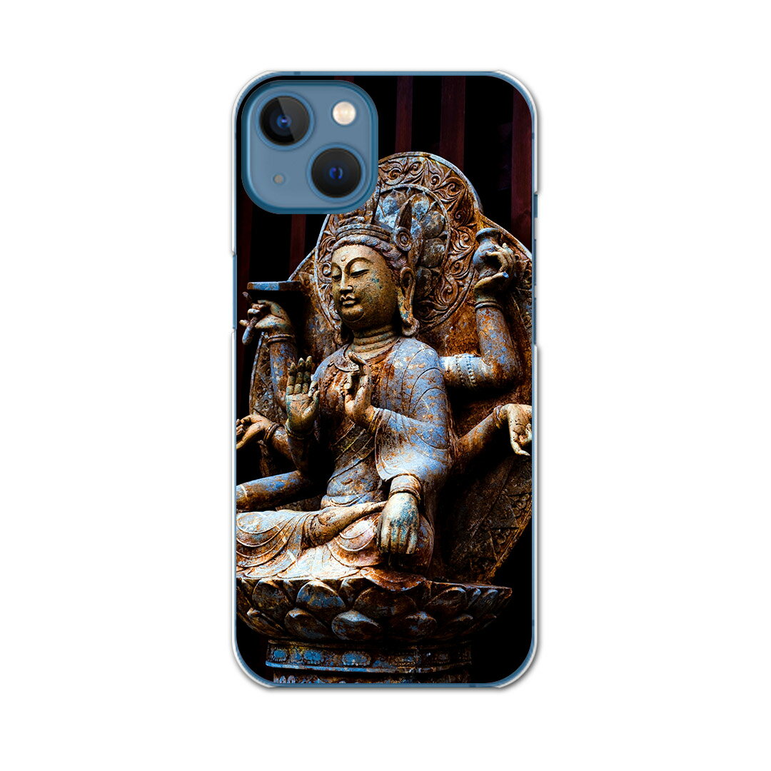 iphone14 6.1インチ tpu 各キャリア共通 スマホ カバー ケース スマホケース スマホカバー TPU ソフトケース 005093 仏像　写真　黒
