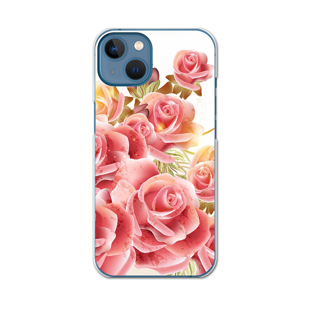 乐天商城 - iphone14 6.1インチ tpu 各キャリア共通 スマホ カバー ケース スマホケース スマホカバー TPU ソフトケース 005414 花　　ピンク