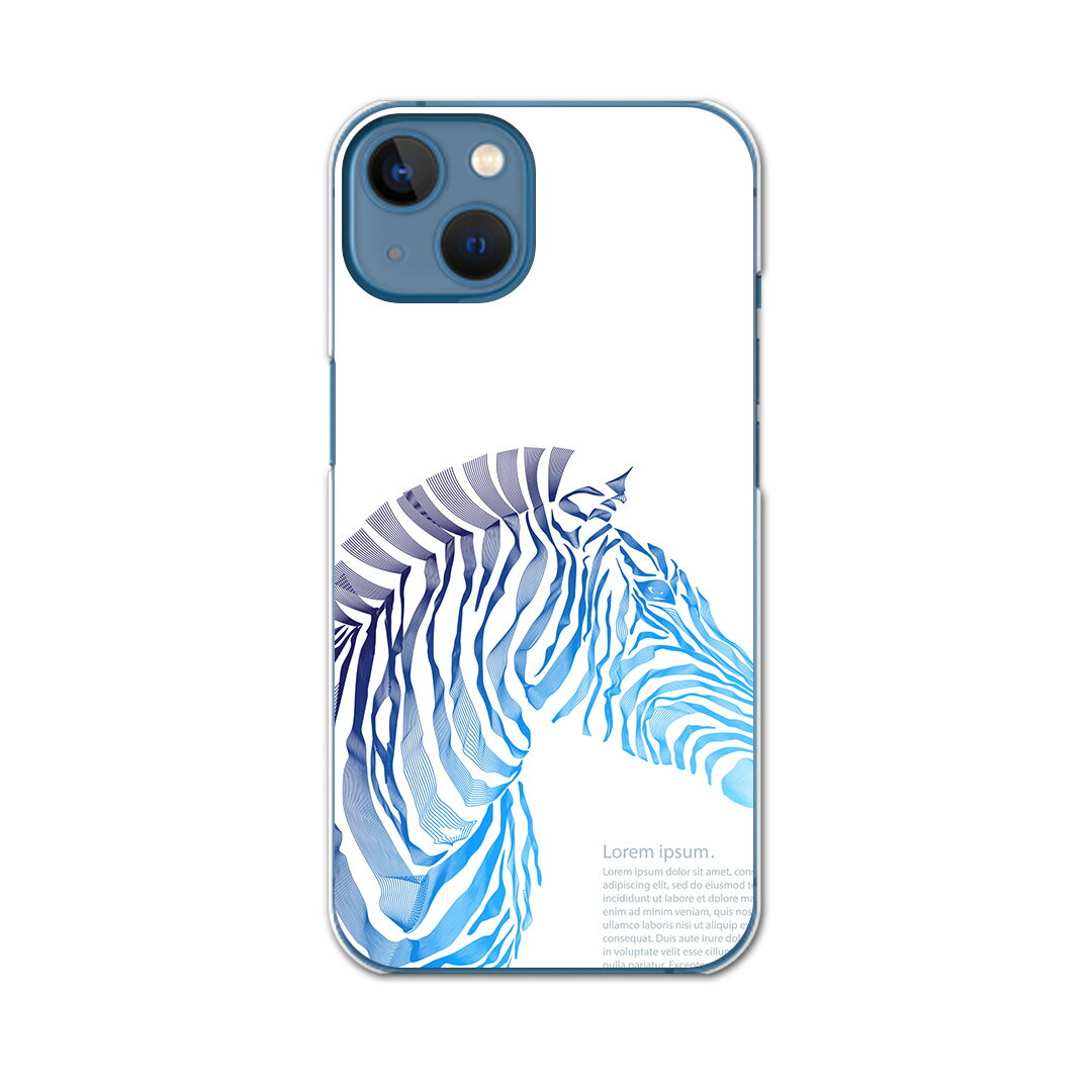 Mobile Phone - iphone14 6.1インチ tpu 各キャリア共通 スマホ カバー ケース スマホケース スマホカバー TPU ソフトケース 009937 動物　シマウマ　青