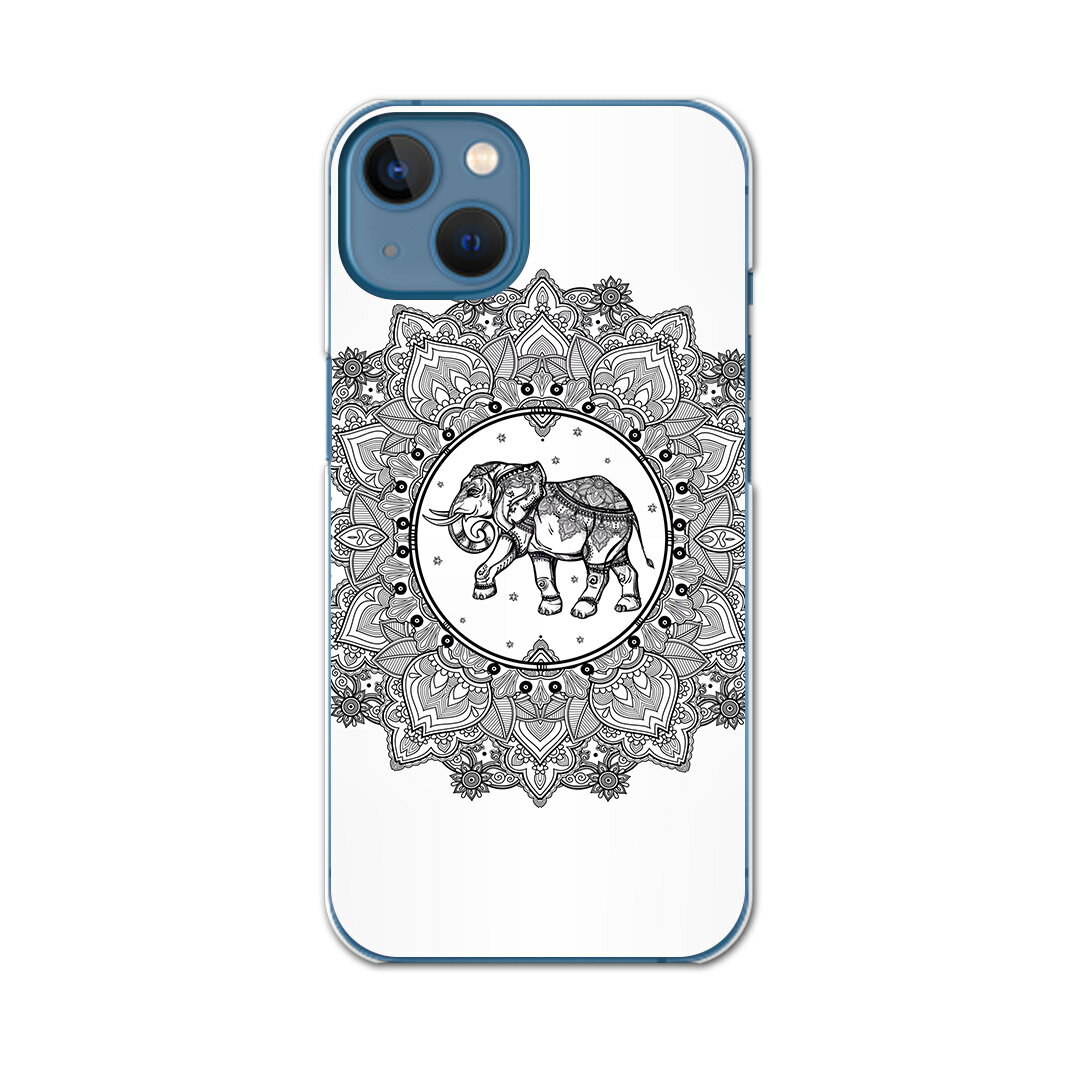 樂天商城 - igcase iPhone13 Apple 6.1インチ 専用 各キャリア iPhone 13 共通対応 ハードケース スマホカバー カバー ケース pc ハードケース 010056 アジアン　ゾウ　黒