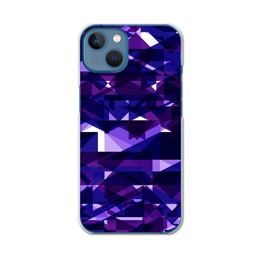 Mobile Phone - igcase iPhone13 Apple 6.1インチ 専用 各キャリア iPhone 13 共通対応 ハードケース スマホカバー カバー ケース pc ハードケース 012779 紫　柄　三角