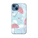 iphone14 6.1インチ tpu 各キャリア共通 スマホ カバー ケース スマホケース スマホカバー TPU ソフトケース 014844 傘 雨 イラスト(2)