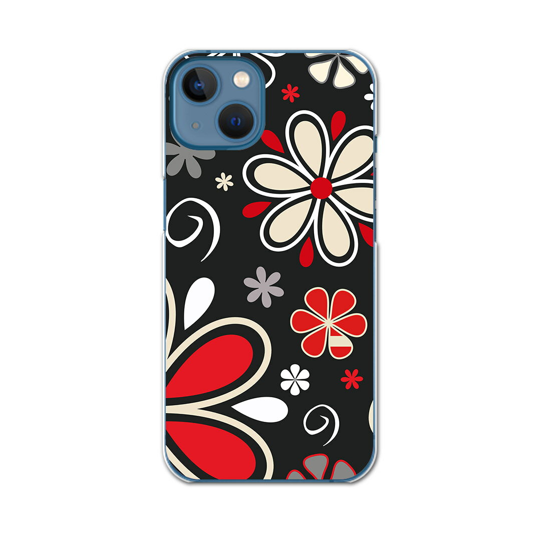 iPhone13 mini 5.4インチ 専用ハードケース アイフォン13 mini 用カバー igcase 各キャリア対応 スマホカバー カバー ケース pc ハードケース 007735 フラワー 花 フラワー 赤 レッド 模様