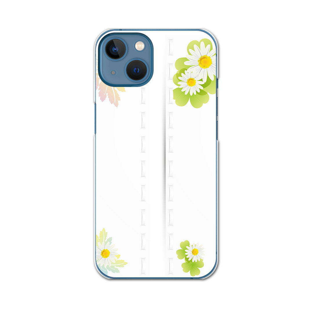 iPhone13 mini 5.4インチ 専用ハードケース アイフォン13 mini 用カバー igcase 各キャリア対応 スマホカバー カバー ケース pc ハードケース 009167 フラワー　花　白