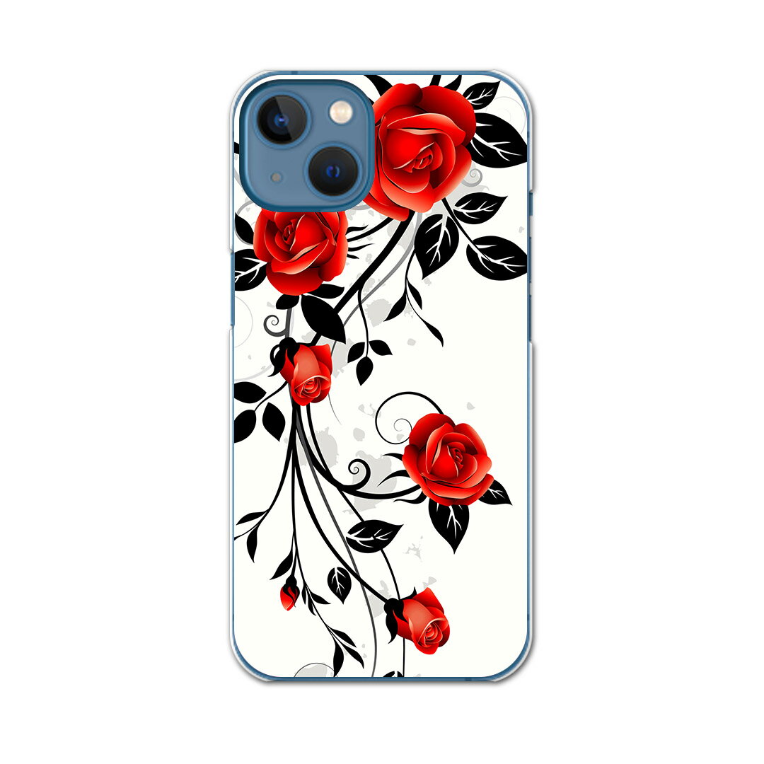 iPhone13 mini 5.4インチ 専用ハードケース アイフォン13 mini 用カバー igcase 各キャリア対応 スマホカバー カバー ケース pc ハードケース 009303 フラワー　バラ　赤