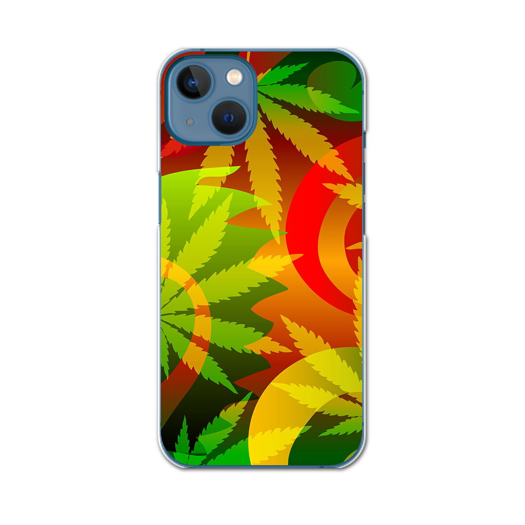 iPhone13 mini 5.4インチ 専用ハードケース アイフォン13 mini 用カバー igcase 各キャリア対応 スマホカバー カバー ケース pc ハードケース 011734 レゲエ　植物　カラフル