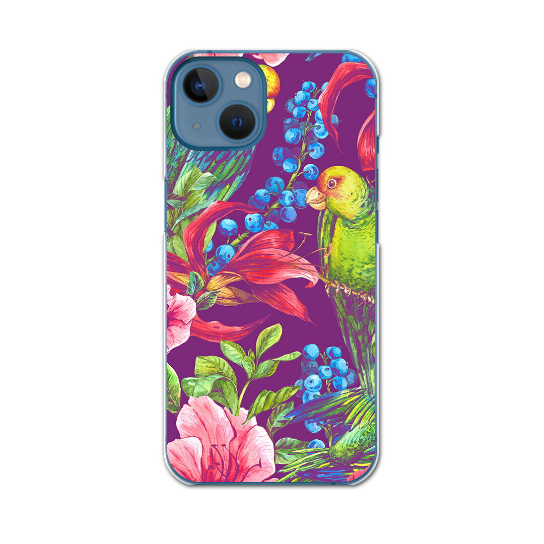iPhone13 mini 5.4インチ 専用ハードケース アイフォン13 mini 用カバー igcase 各キャリア対応 スマホカバー カバー ケース pc ハードケース 012125 鳥 ハイビスカス 花