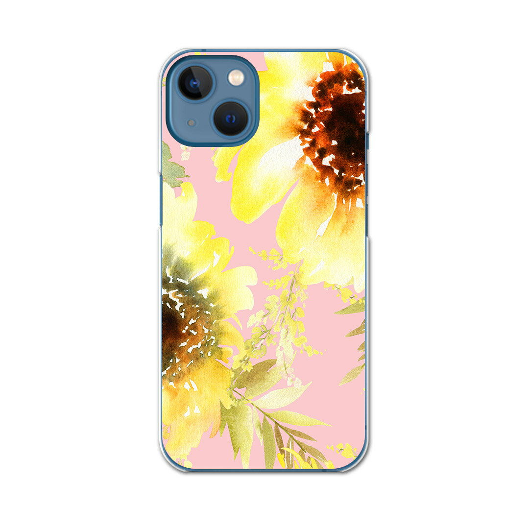 iPhone13 mini 5.4インチ 専用ハードケース アイフォン13 mini 用カバー igcase 各キャリア対応 スマホカバー カバー ケース pc ハードケース 014528 花　黄色　フラワー