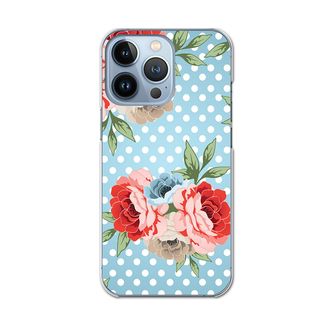 樂天商城 - iPhone13 pro 6.1インチ 専用 プロ ハードケース iPhone13pro docomo ドコモ igcase 各キャリア対応 スマホカバー カバー ケース pc ハードケース 008178 フラワー 花　フラワー　水玉　水色