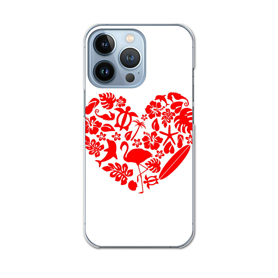 iPhone13 pro 6.1インチ 専用 プロ ハードケース iPhone13pro docomo ドコモ igcase 各キャリア対応 スマホカバー カバー ケース pc ハードケース 013967 ハート トロピカル 赤