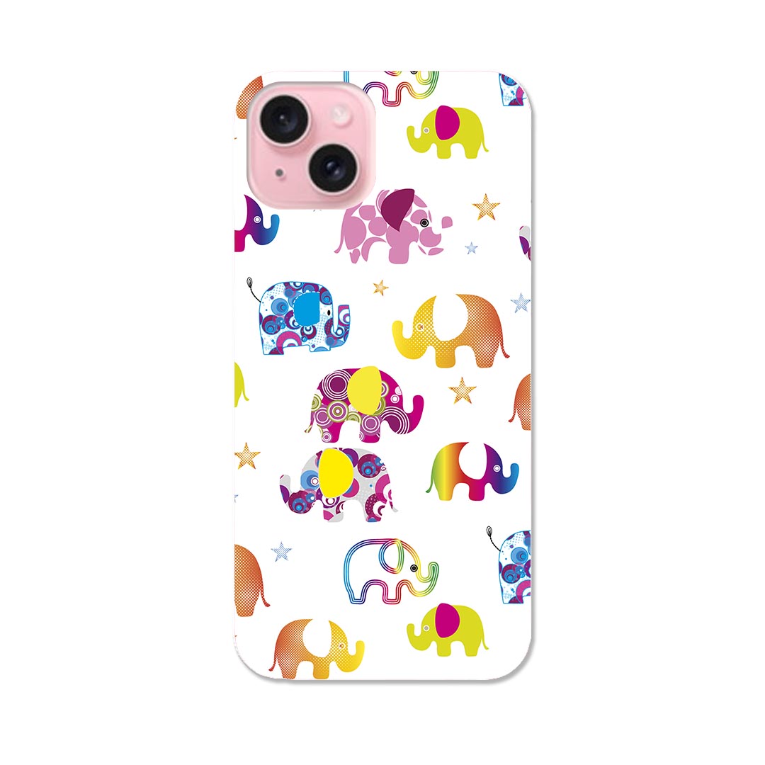 Rakuten - iPhone15 6.1インチ tpu 各キャリア共通 スマホ カバー ケース スマホケース スマホカバー TPU ソフトケース 008157 ぞう　象　カラフル　イラスト　模様