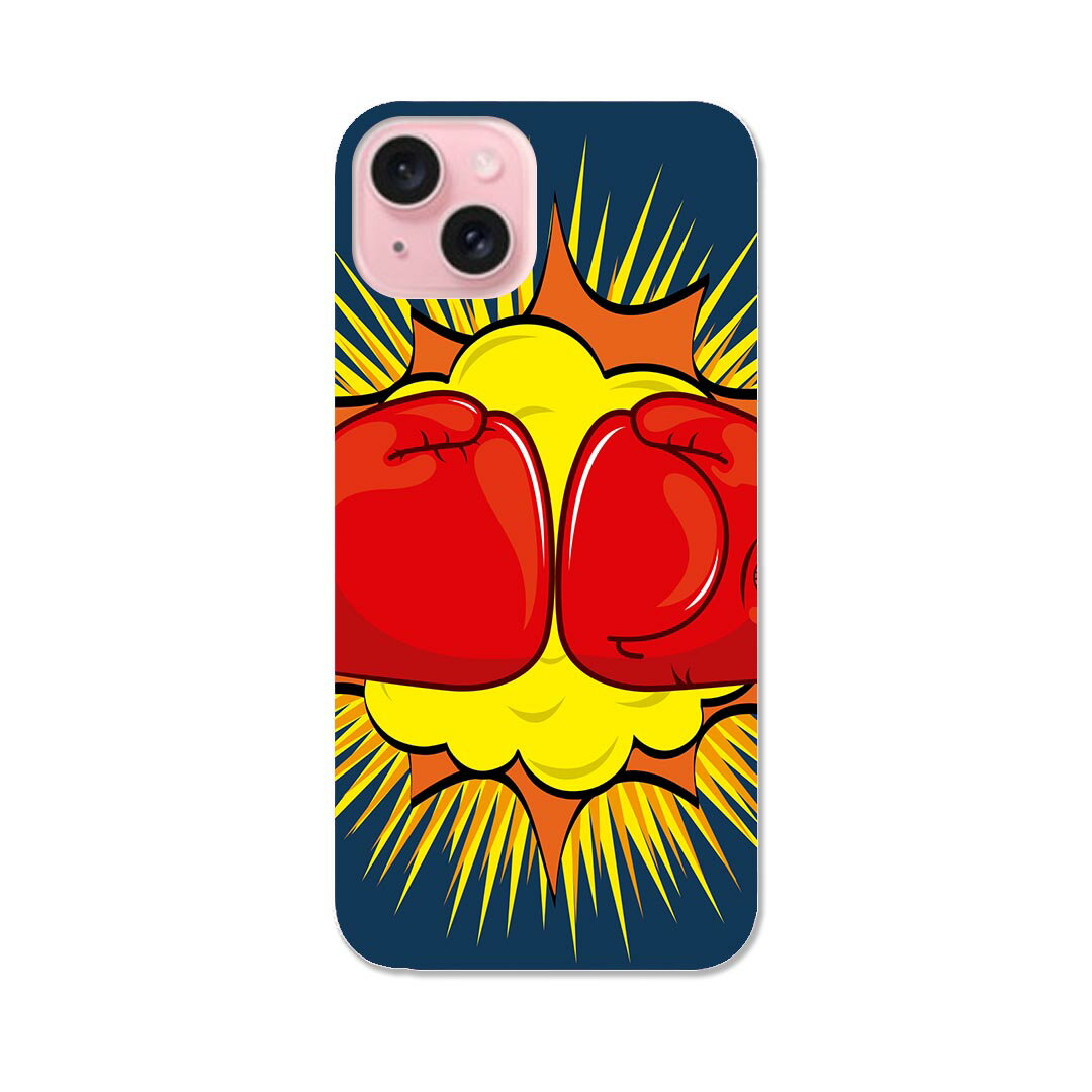 iPhone15 6.1インチ tpu 各キャリア共通 スマホ カバー ケース スマホケース スマホカバー TPU ソフトケース 008718 イラスト　赤　レッド　ボクシング