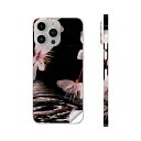 iPhone14 iPhone15 用 スキンシール 全面スキンシール フル 背面 側面 ステッカー 保護シール iphone14plus iphone14pro iphone14promax iphone15plus iphone15pro iphone15promax 各種対応 桜 水面 黒 000009