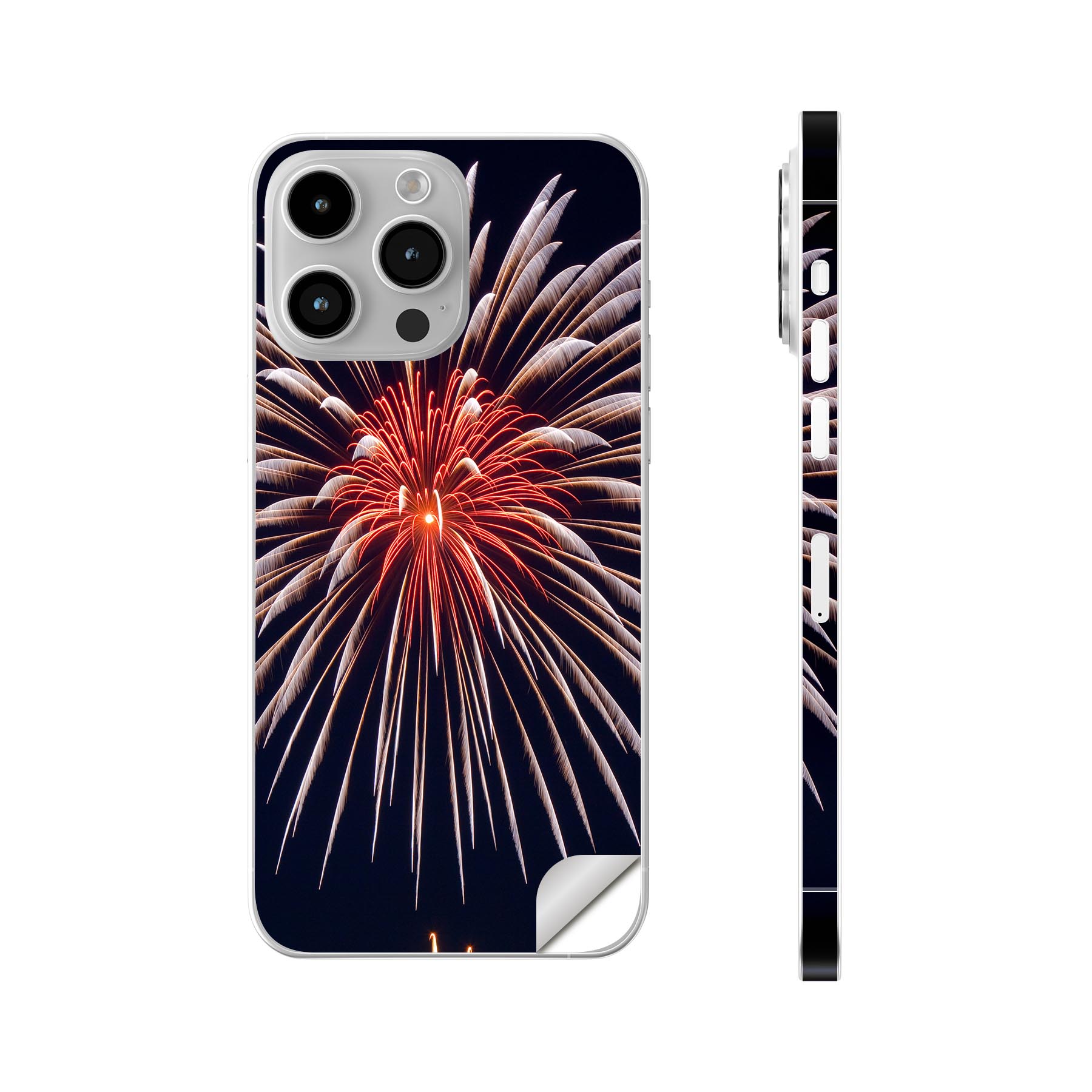 iPhone14 iPhone15 用 スキンシール 全面スキンシール フル 背面 側面 ステッカー 保護シール iphone14plus iphone14pro iphone14promax iphone15plus iphone15pro iphone15promax 各種対応 花火 夜 橋 祭り 000034