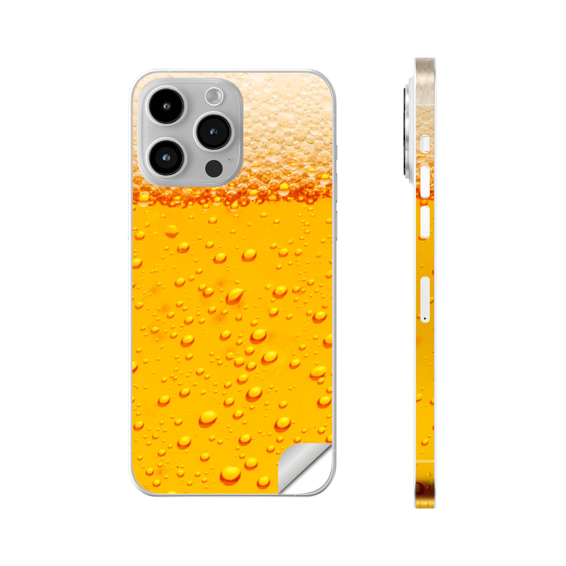 iPhone14 iPhone15 用 スキンシール 全面スキンシール フル 背面 側面 ステッカー 保護シール iphone14plus iphone14pro iphone14promax iphone15plus iphone15pro iphone15promax 各種対応 ビール　夏　001028