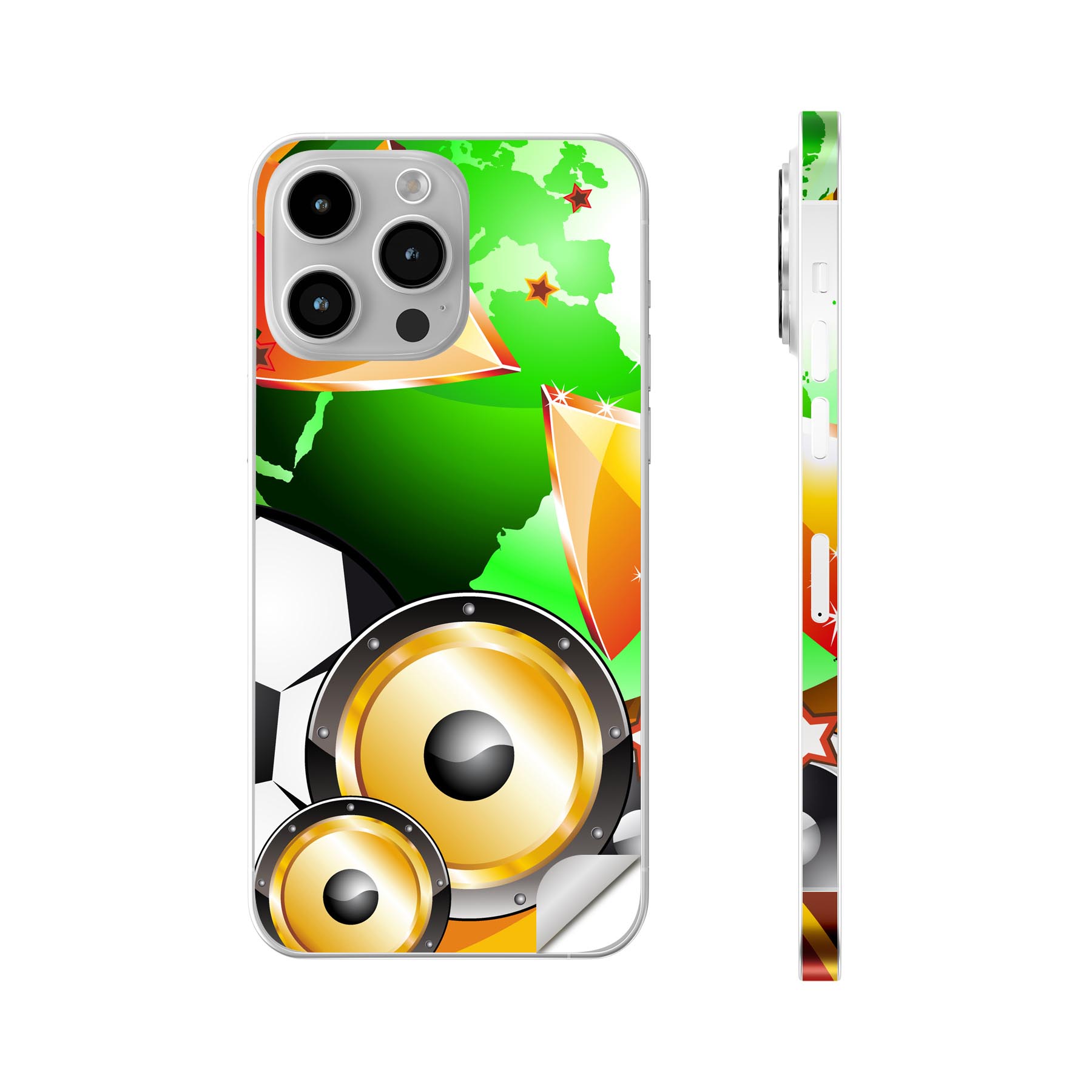 iPhone14 iPhone15 用 スキンシール 全面スキンシール フル 背面 側面 ステッカー 保護シール iphone14plus iphone14pro iphone14promax iphone15plus iphone15pro iphone15promax 各種対応 サッカー　派手　001104