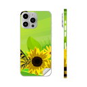 iPhone14 iPhone15 用 スキンシール 全面スキンシール フル 背面 側面 ステッカー 保護シール iphone14plus iphone14pro iphone14promax iphone15plus iphone15pro iphone15promax 各種対応 ひまわり 蝶々 001141