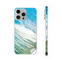 iPhone14 iPhone15 用 スキンシール 全面スキンシール フル 背面 側面 ステッカー 保護シール iphone14plus iphone14pro iphone14promax iphone15plus iphone15pro iphone15promax 各種対応 波 サーフィン 001163