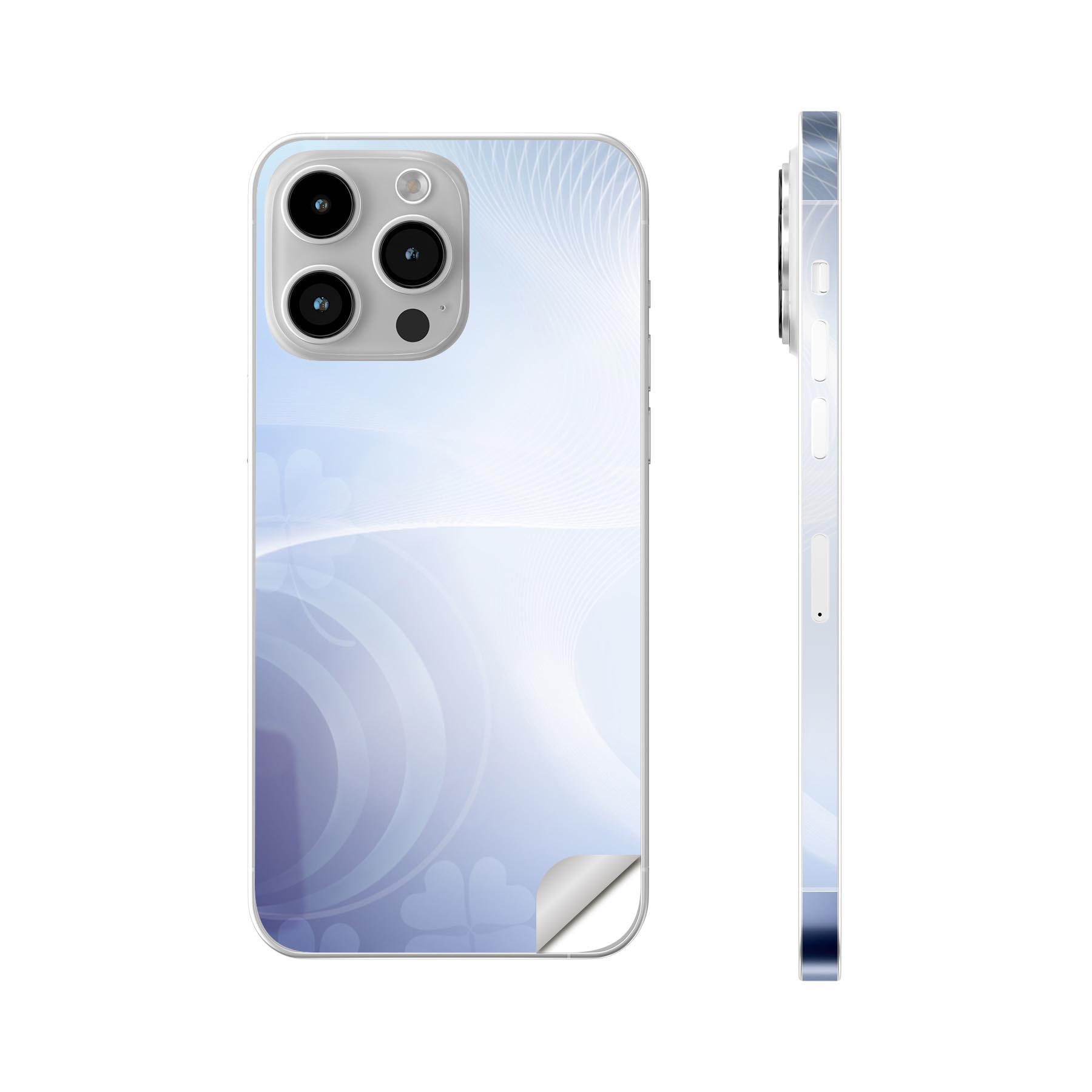 iPhone14 iPhone15 用 スキンシール 全面スキンシール フル 背面 側面 ステッカー 保護シール iphone14plus iphone14pro iphone14promax iphone15plus iphone15pro iphone15promax 各種対応 クローバー　　001724