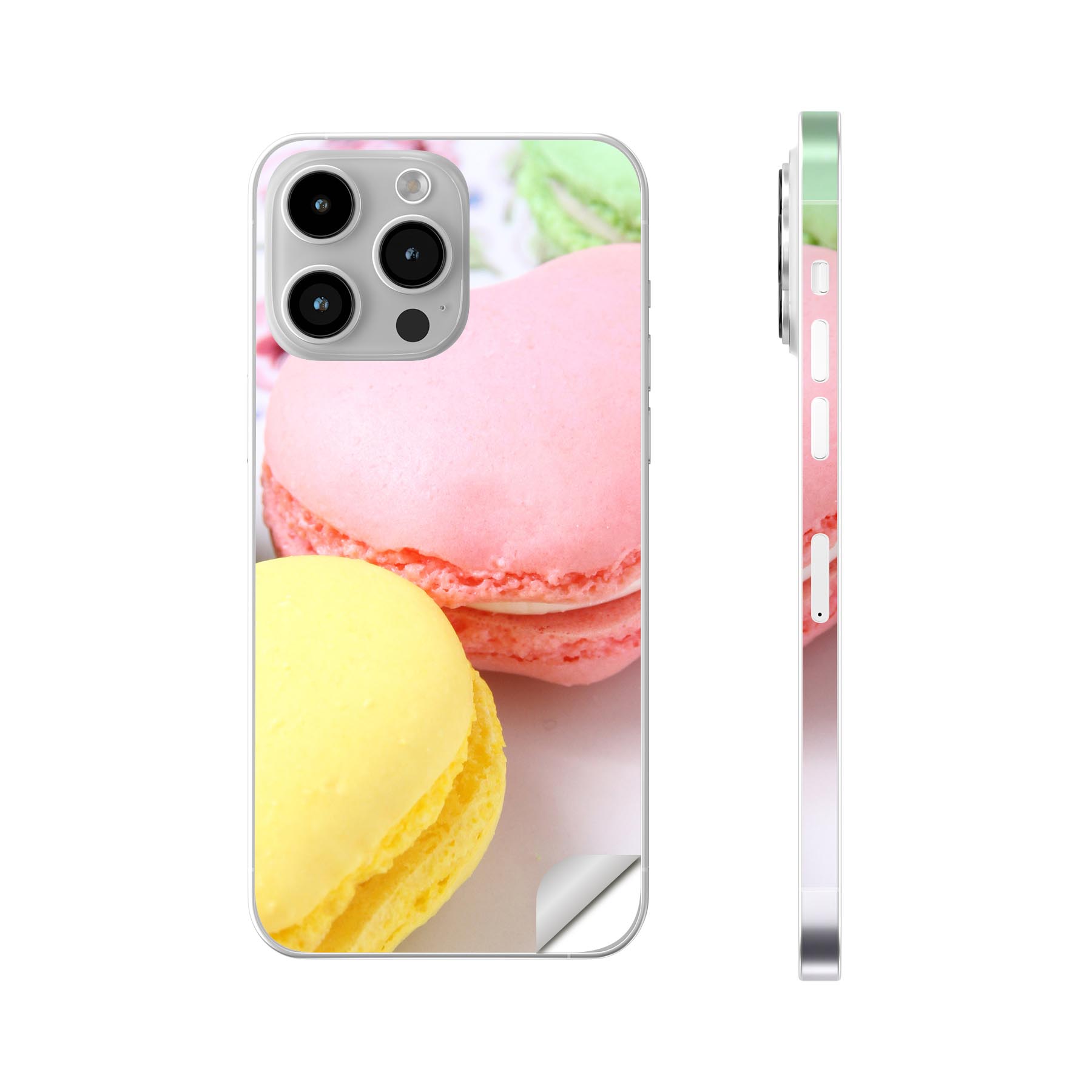 iPhone14 iPhone15 用 スキンシール 全面スキンシール フル 背面 側面 ステッカー 保護シール iphone14plus iphone14pro iphone14promax iphone15plus iphone15pro iphone15promax 各種対応 マカロン カラフル 写真 002672