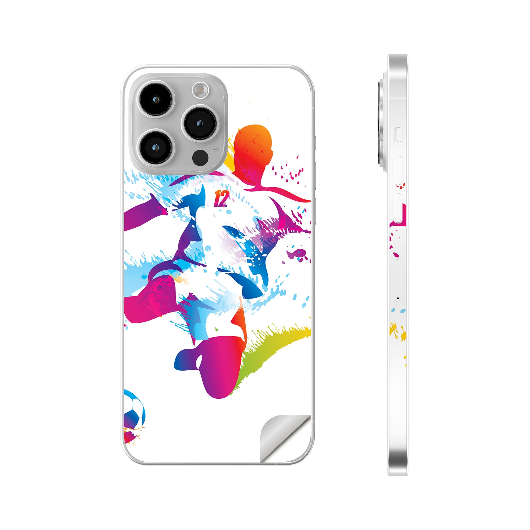 Rakuten - iPhone14 iPhone15 用 スキンシール 全面スキンシール フル 背面 側面 ステッカー 保護シール iphone14plus iphone14pro iphone14promax iphone15plus iphone15pro iphone15promax 各種対応 スポーツ　カラフル　002784